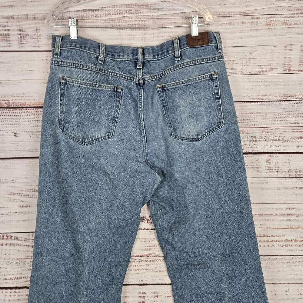 LL Bean Jeans Mens 38x33 Blue Classic Fit 100% Cotton Denim Straight Leg Pants